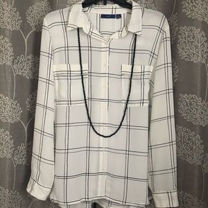 Apt. 9 white and black blouse